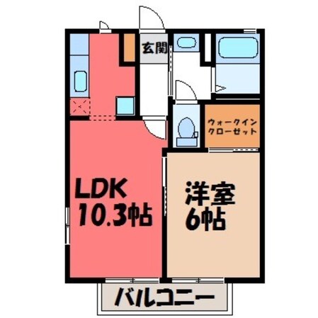 宇都宮駅 徒歩57分 1階の物件間取画像